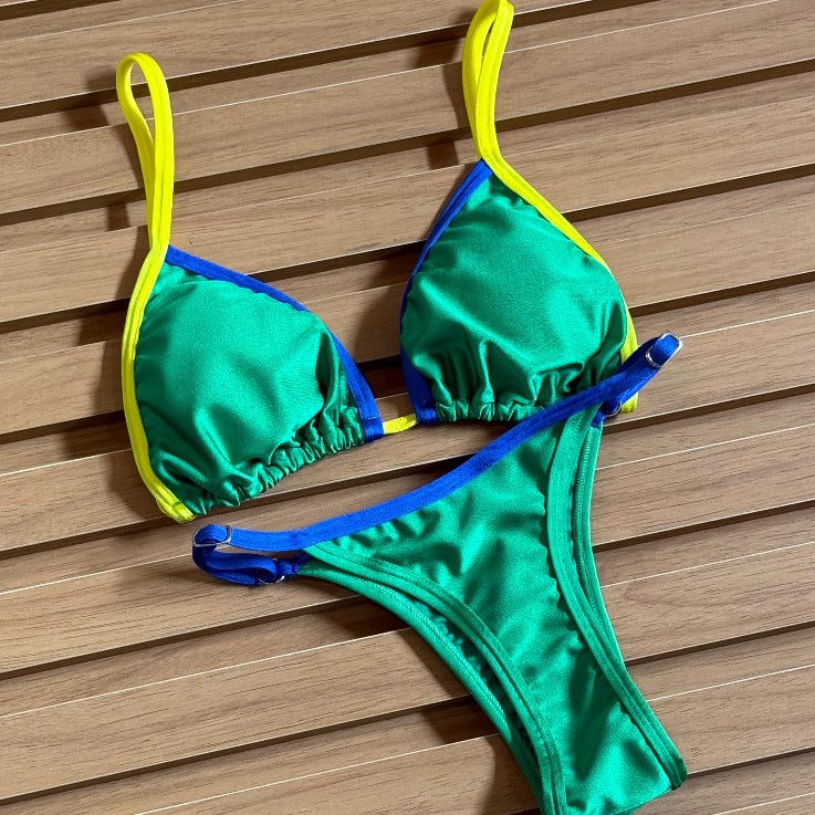 Biquini Cortininha Brasil com Bojo Moda Praia Fio Duplo Original Citrine