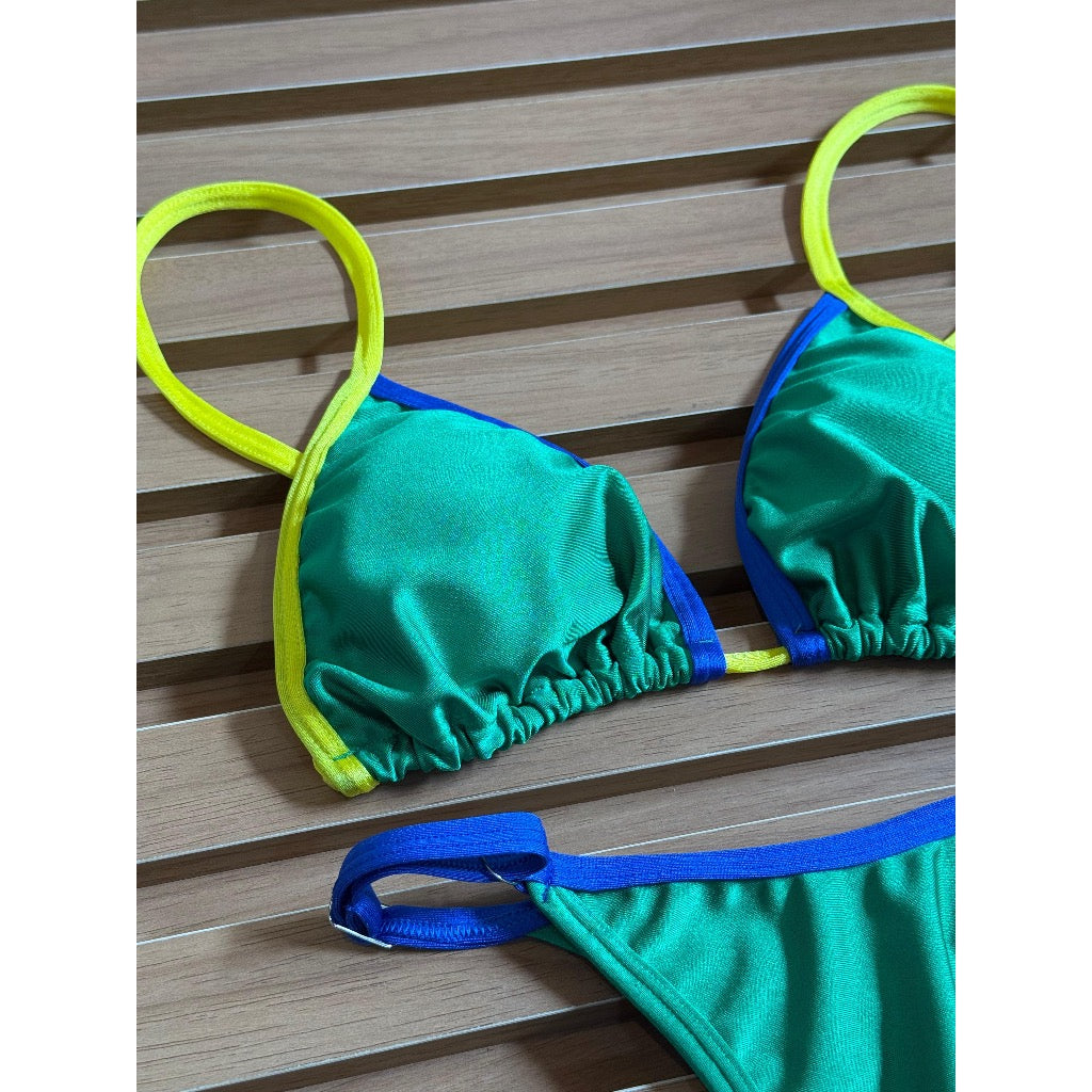 Biquini Cortininha Brasil com Bojo Moda Praia Fio Duplo Original Citrine