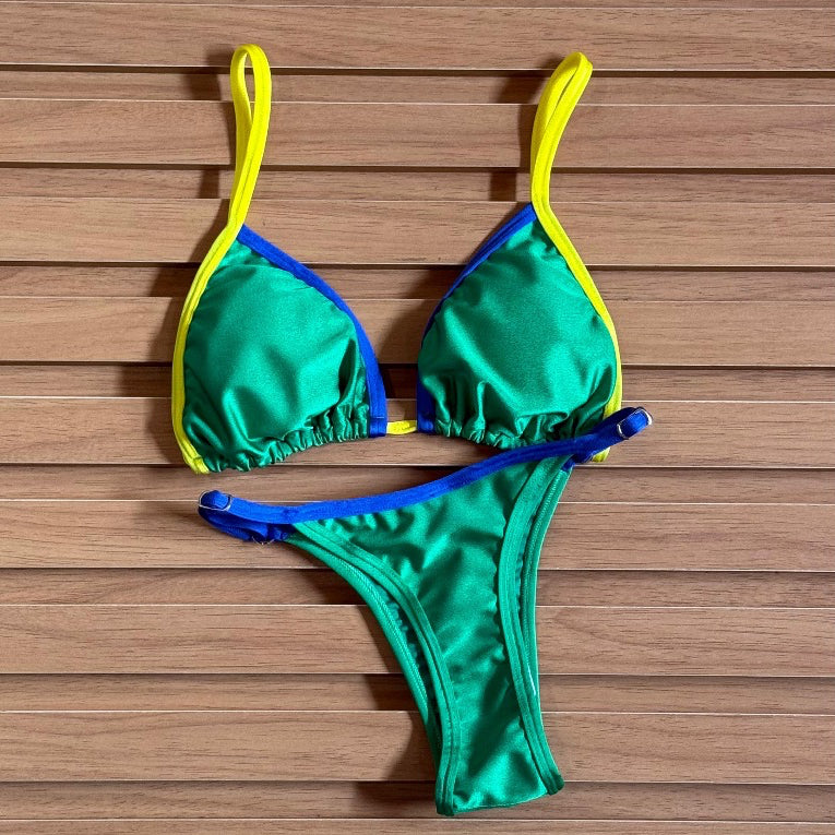 Biquini Cortininha Brasil com Bojo Moda Praia Fio Duplo Original Citrine